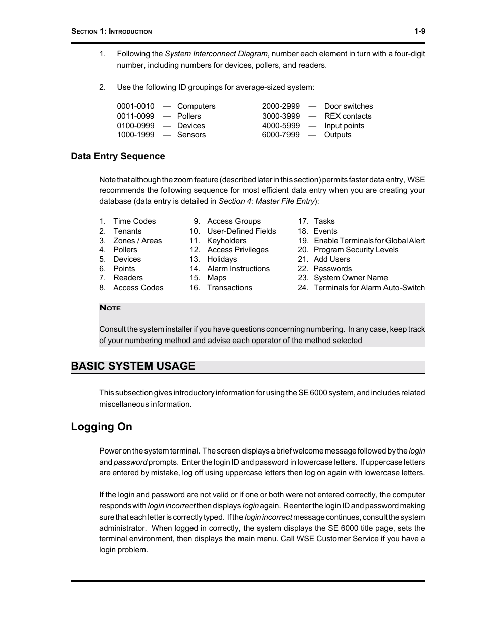 Basic system usage, Logging on | Westinghouse SE 6000 User Manual | Page 16 / 180