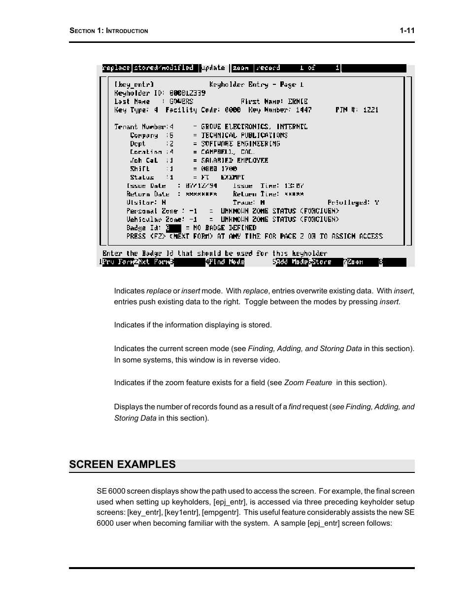 Screen examples | Westinghouse SE 6000 User Manual | Page 18 / 180