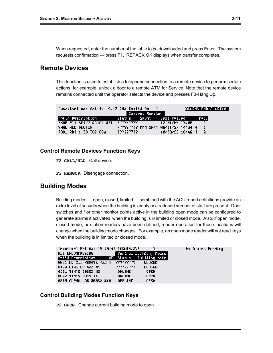 Remote devices, Building modes | Westinghouse SE 6000 User Manual | Page 36 / 180