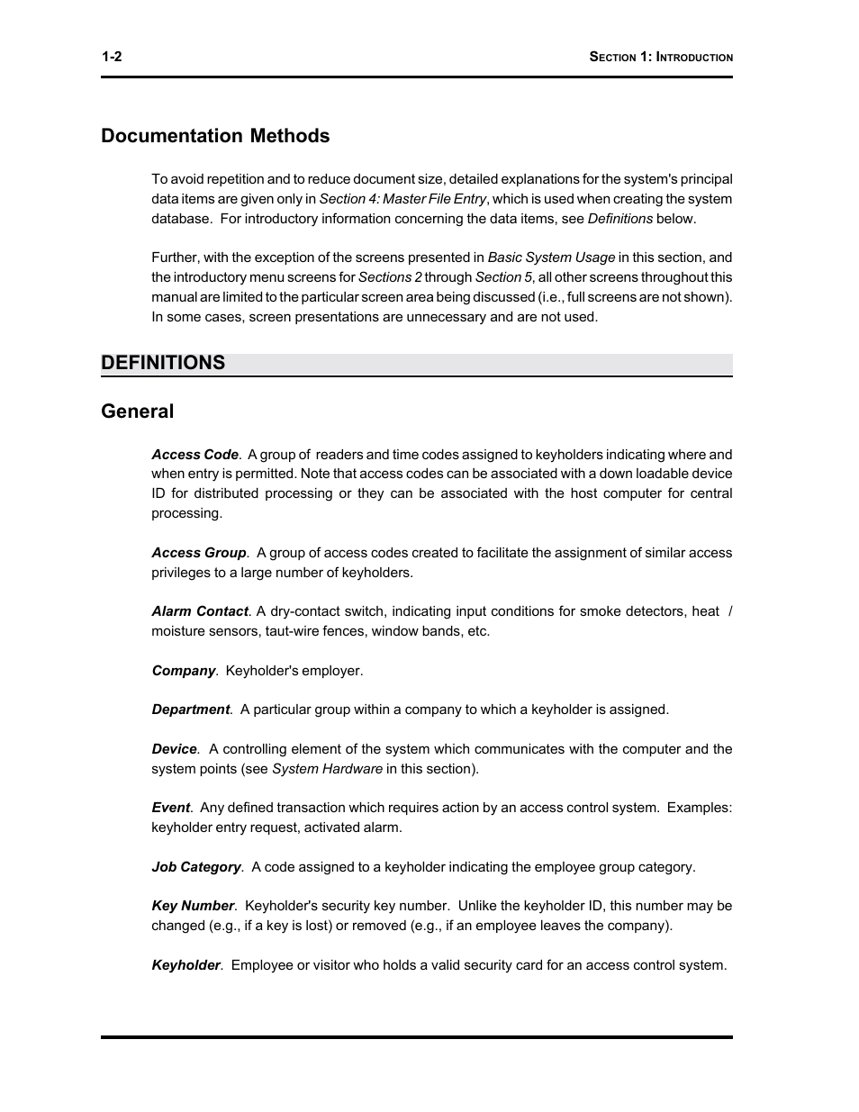 Documentation methods, Definitions general | Westinghouse SE 6000 User Manual | Page 9 / 180