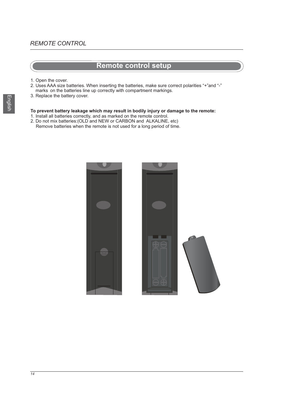 页 16, Remote control setup | Westinghouse VR-6025Z User Manual | Page 16 / 30