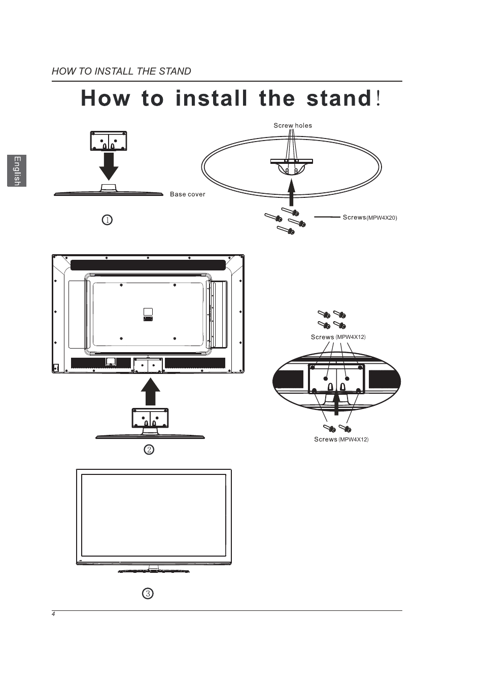 How to install the stand | Westinghouse VR-6025Z User Manual | Page 6 / 30