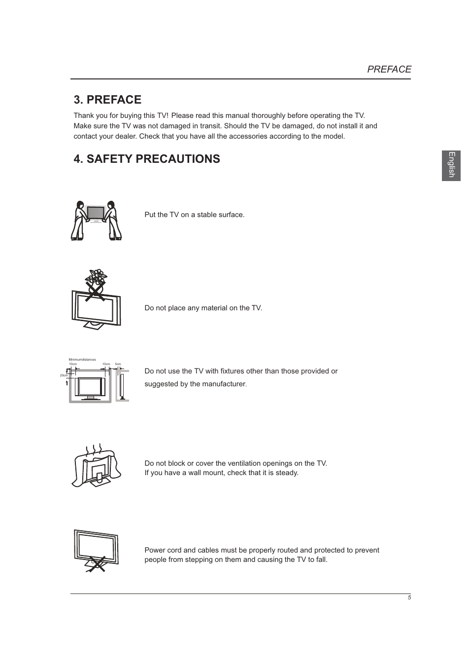 Preface, Safety precautions | Westinghouse VR-6025Z User Manual | Page 7 / 30
