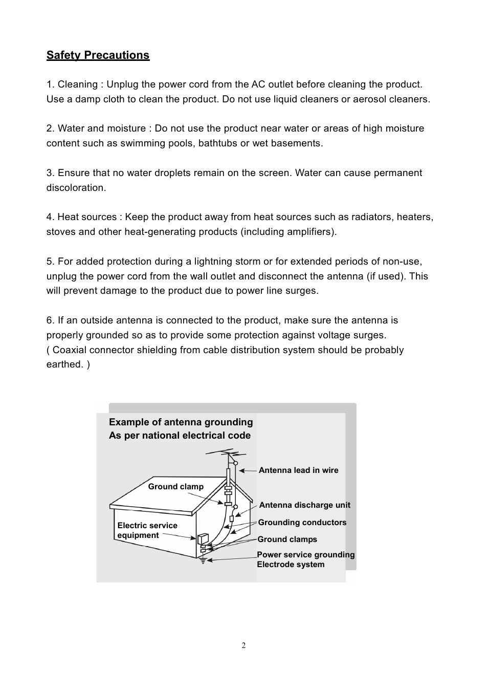 Safety precautions | Westinghouse SK-40H590D User Manual | Page 5 / 40