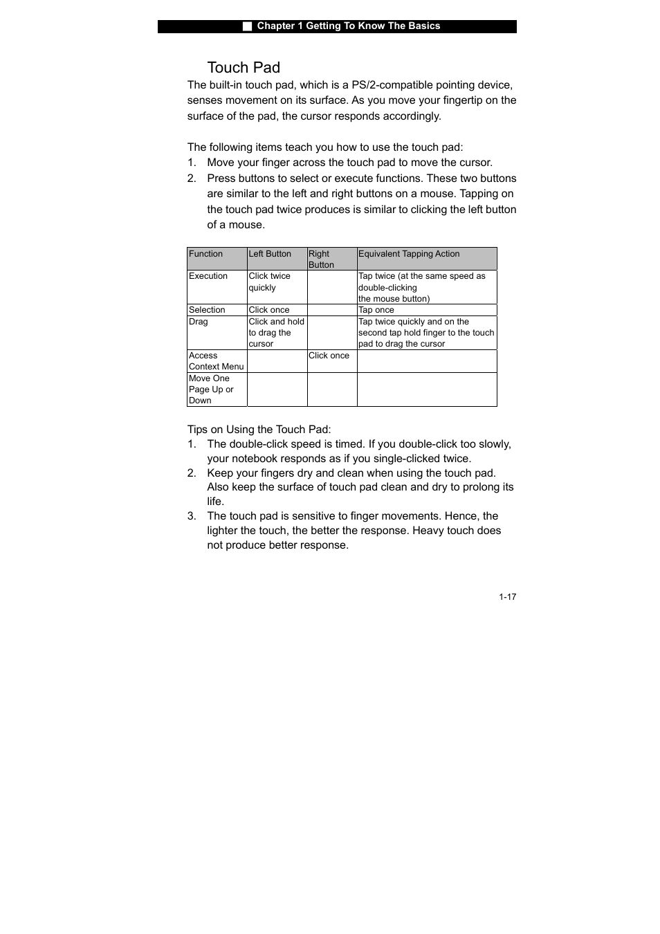 Touch pad | Westinghouse NB-14w2 User Manual | Page 27 / 86