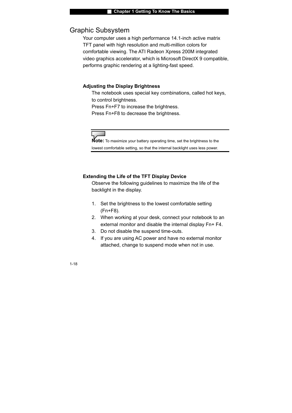 Graphic subsystem | Westinghouse NB-14w2 User Manual | Page 28 / 86