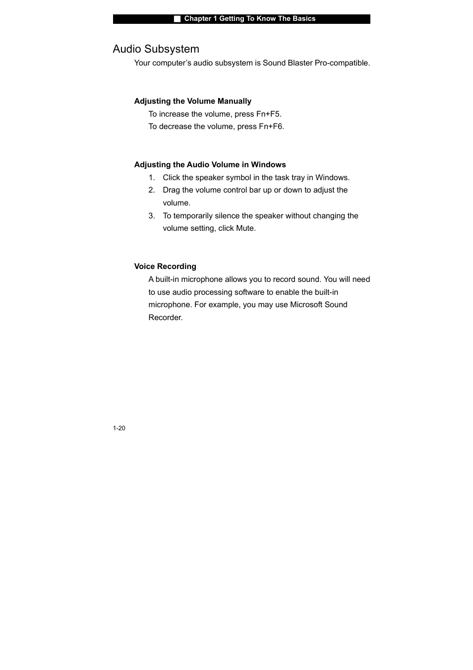 Audio subsystem | Westinghouse NB-14w2 User Manual | Page 30 / 86