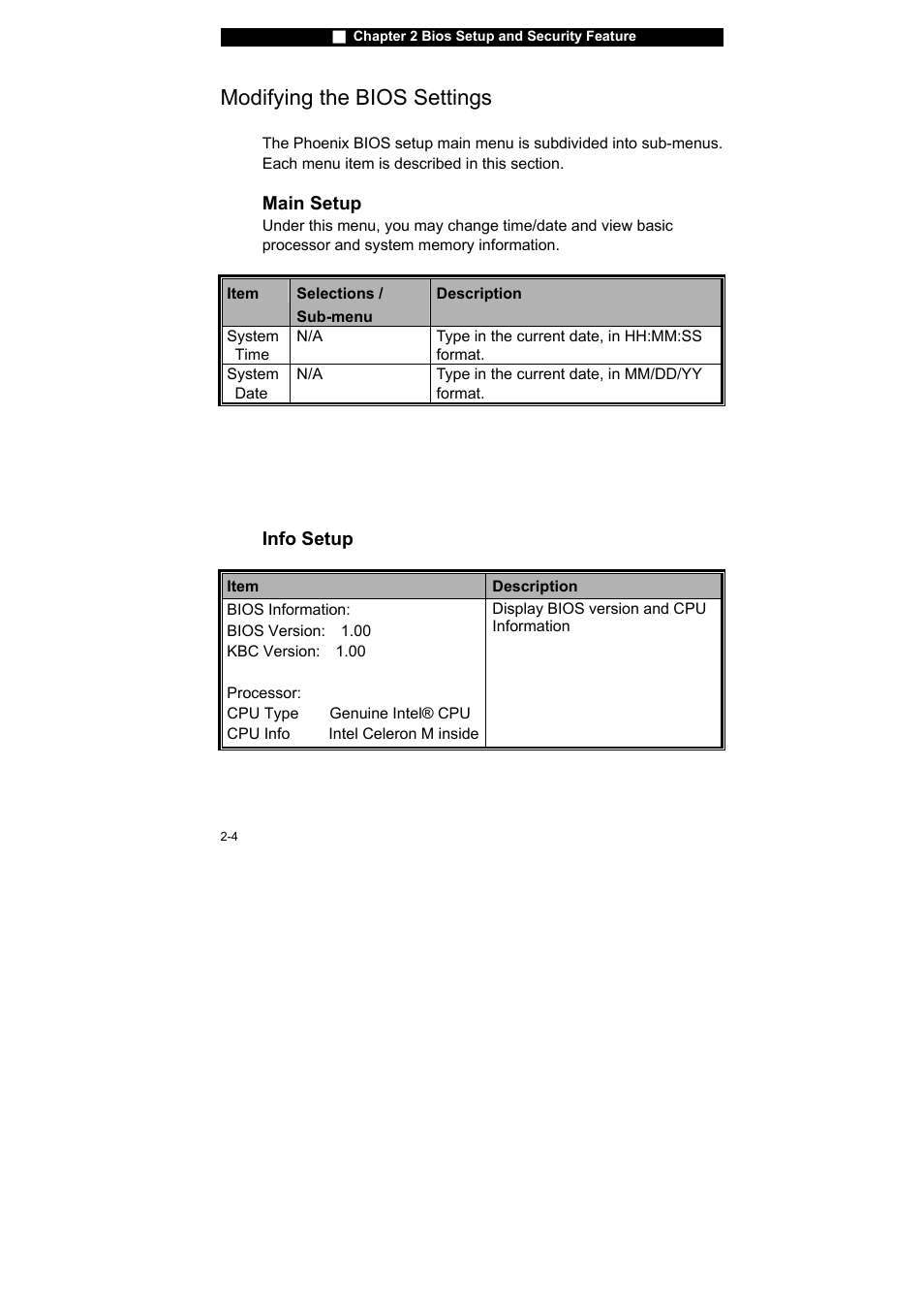 Modifying the bios settings | Westinghouse NB-14w2 User Manual | Page 37 / 86