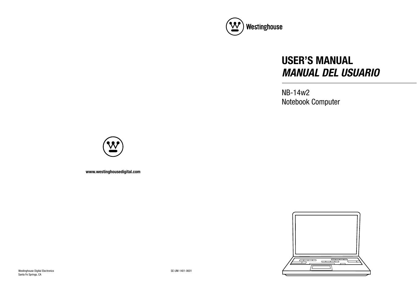 User’s manual manual del usuario | Westinghouse NB-14w2 User Manual | Page 86 / 86