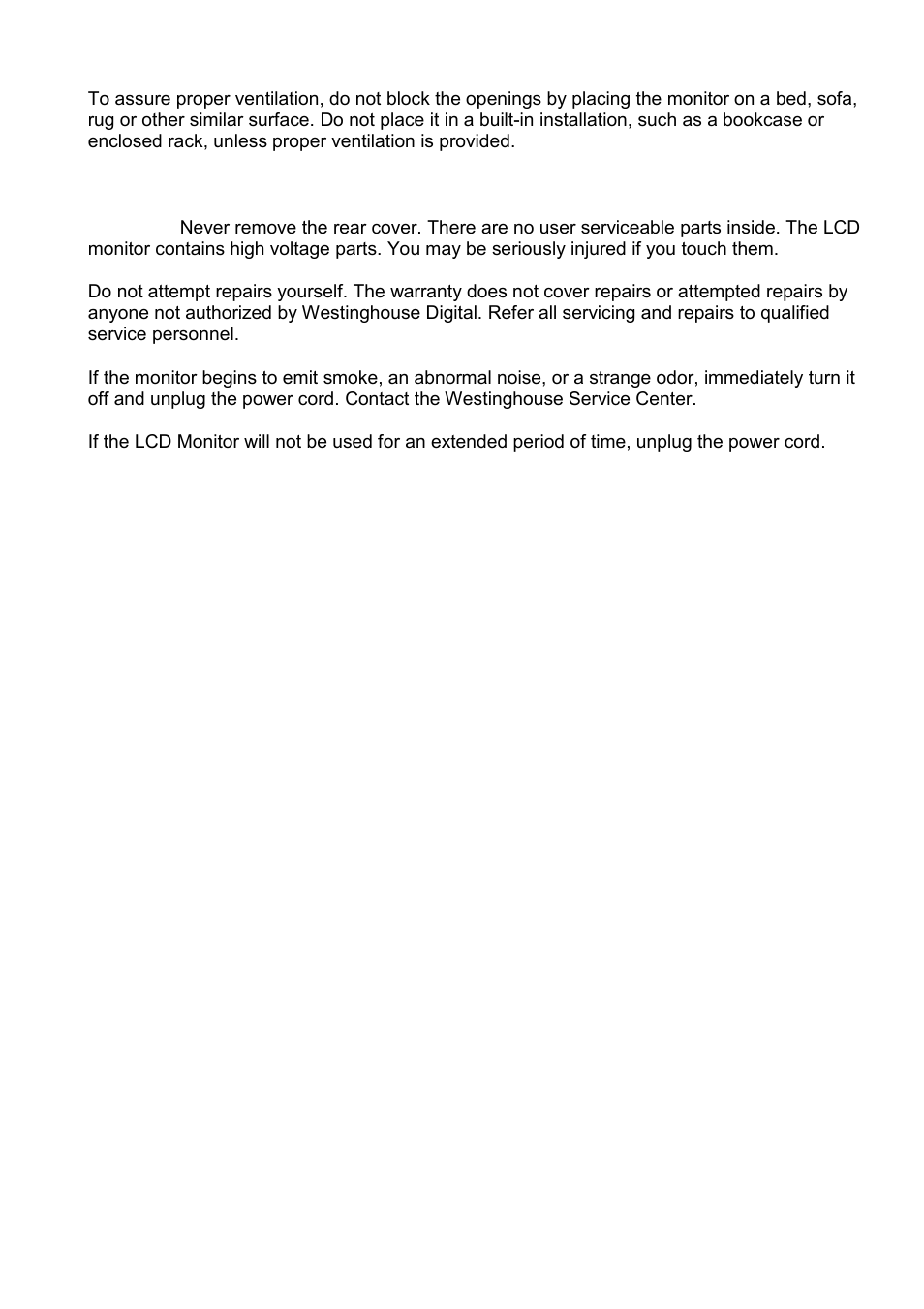 Westinghouse LCM-15V5 User Manual | Page 4 / 15