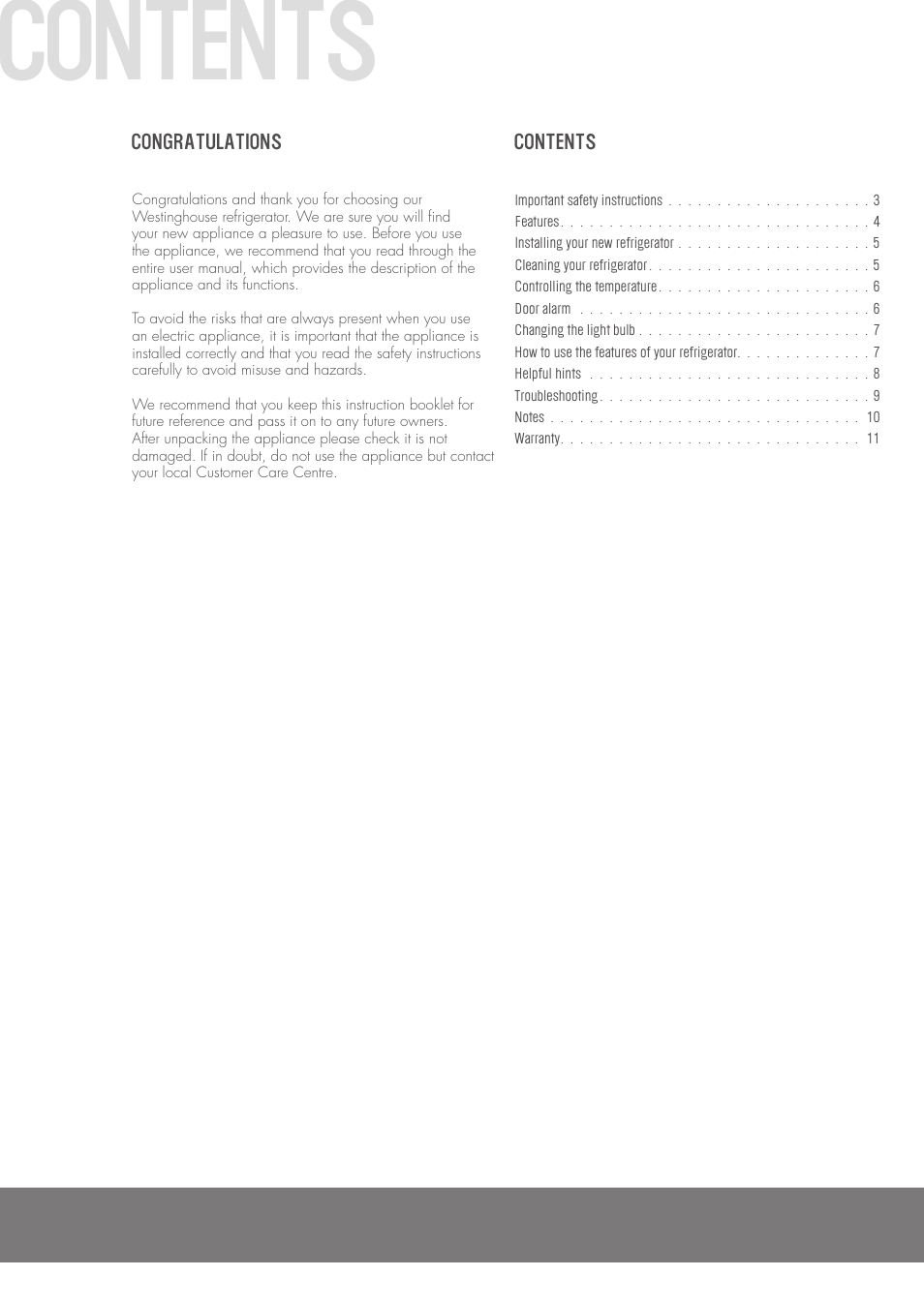 Westinghouse WTB2300PA User Manual | Page 2 / 12