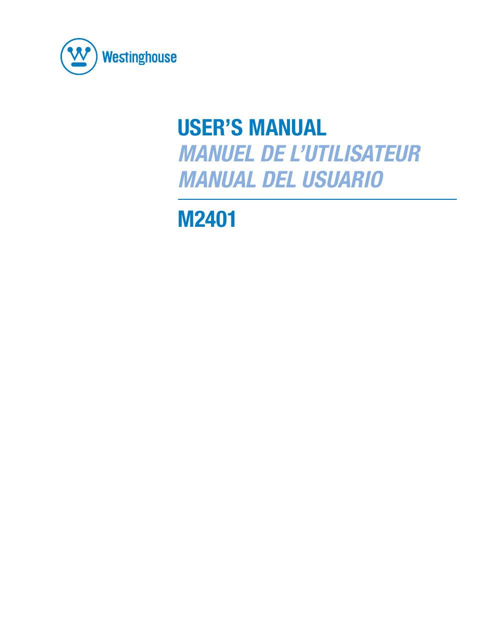 Westinghouse M2401 User Manual | 16 pages