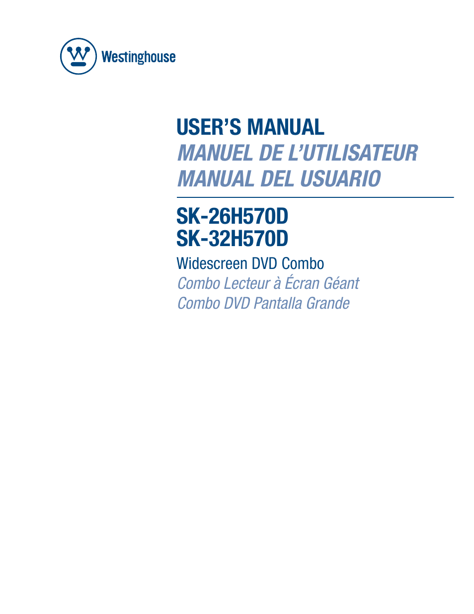 Westinghouse SK-26H570D User Manual | 67 pages