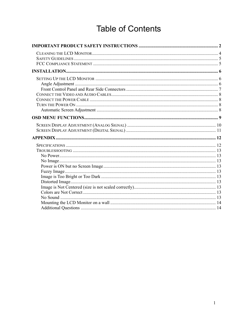 Westinghouse LCM-17W7 User Manual | Page 2 / 16