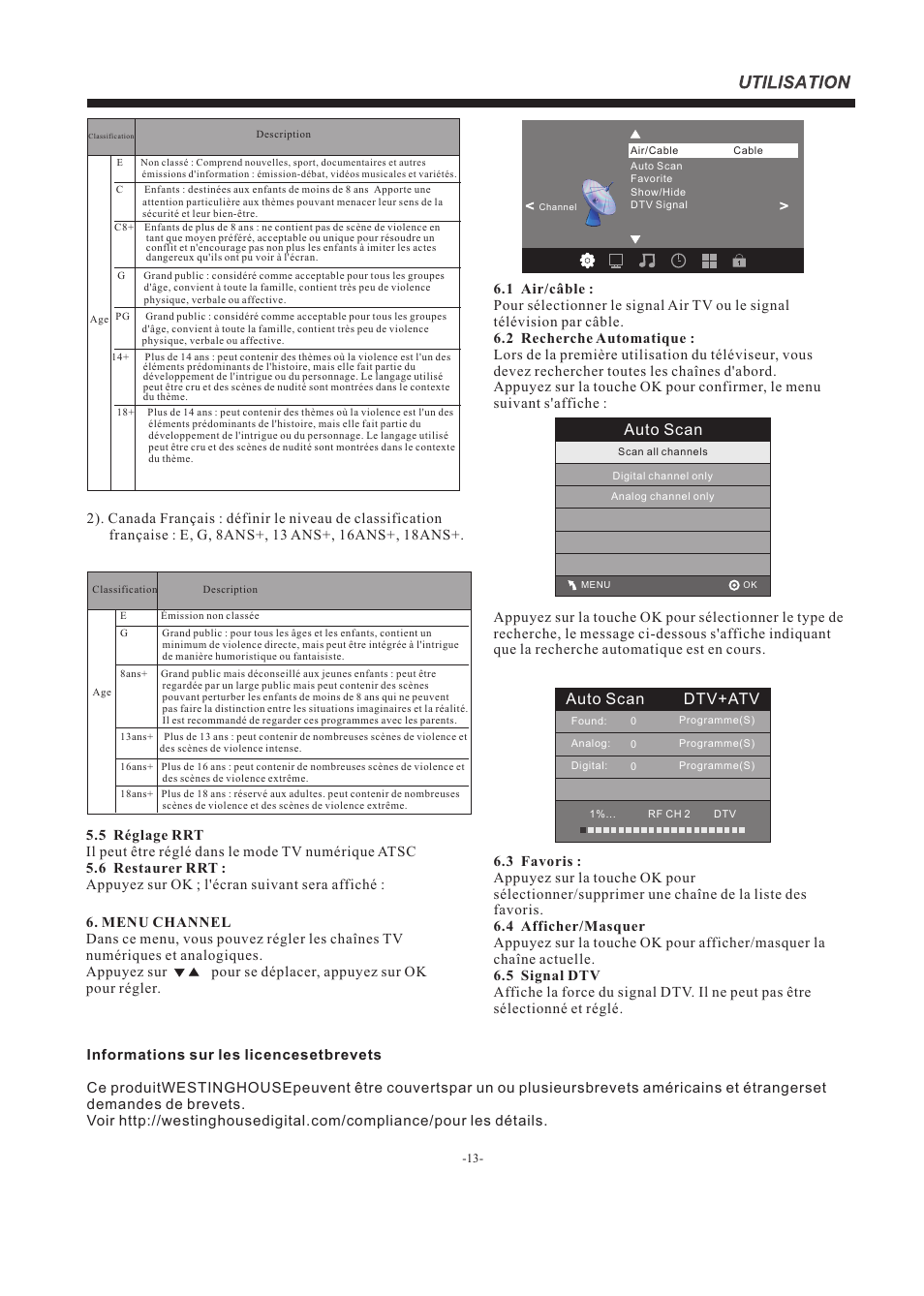 Auto scan, Auto scan dtv+atv | Westinghouse EW32S5KW User Manual | Page 27 / 41