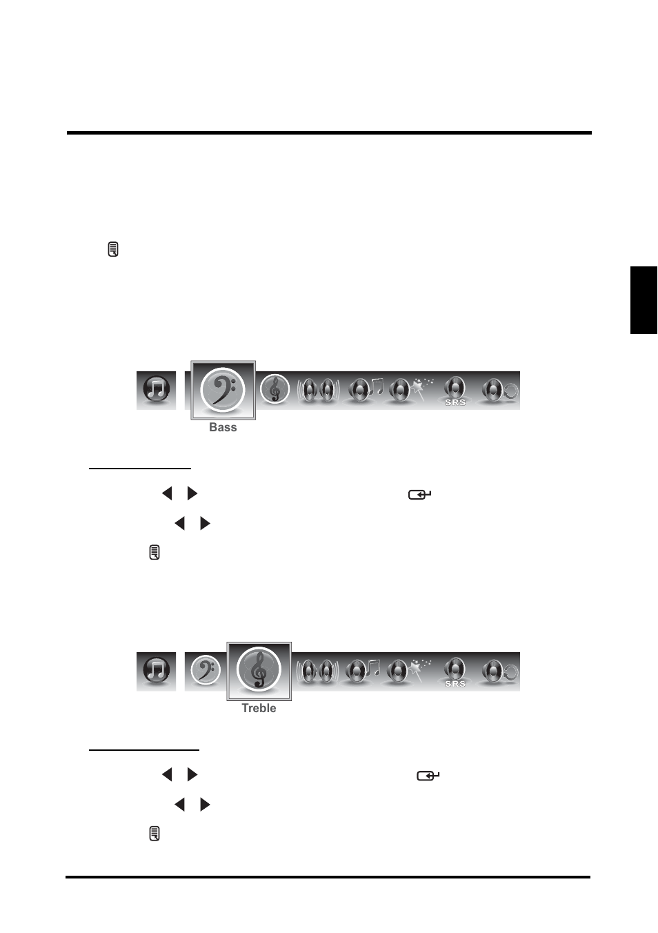Audio, English, Bass | Treble | Westinghouse LD-2655VX User Manual | Page 33 / 60