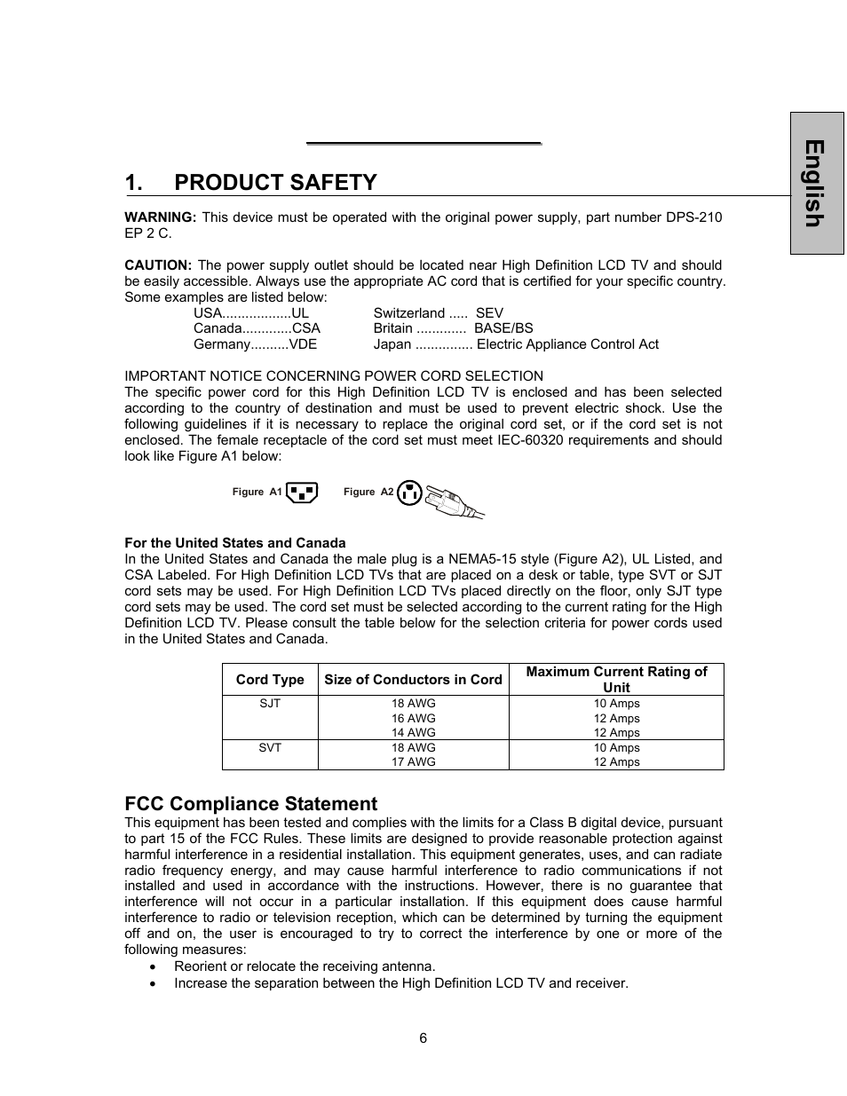 English | Westinghouse VK-42F240S User Manual | Page 7 / 48