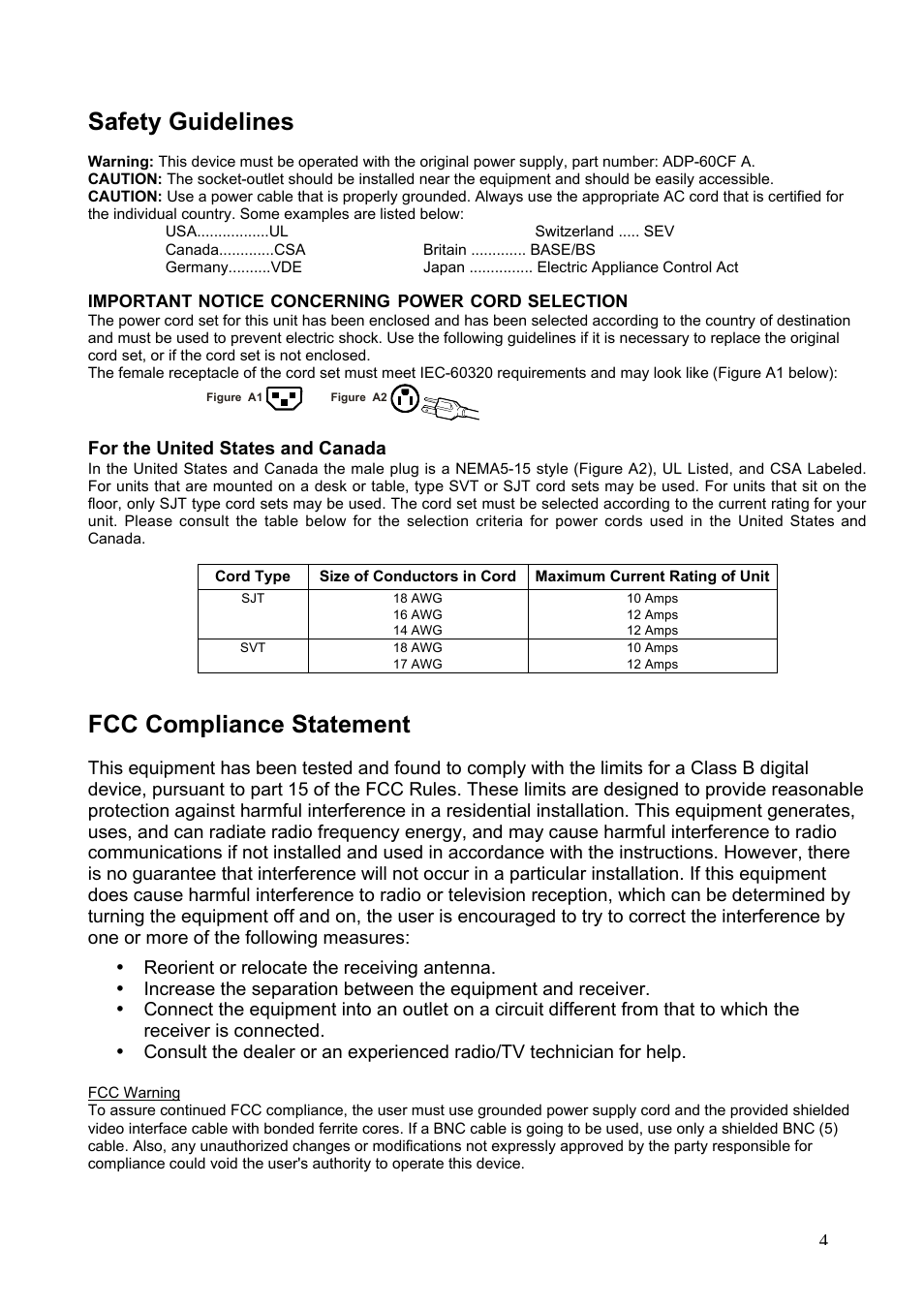 Safety guidelines, Fcc compliance statement | Westinghouse LTV-20v2 User Manual | Page 5 / 23