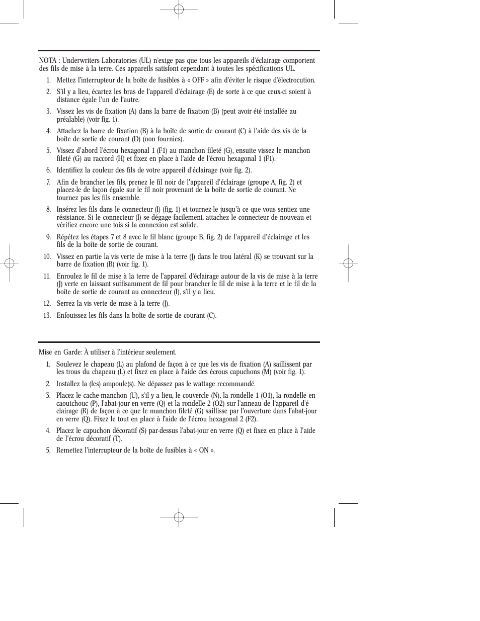 Instructions de montage et de raccordement | Westinghouse W-185 User Manual | Page 7 / 12