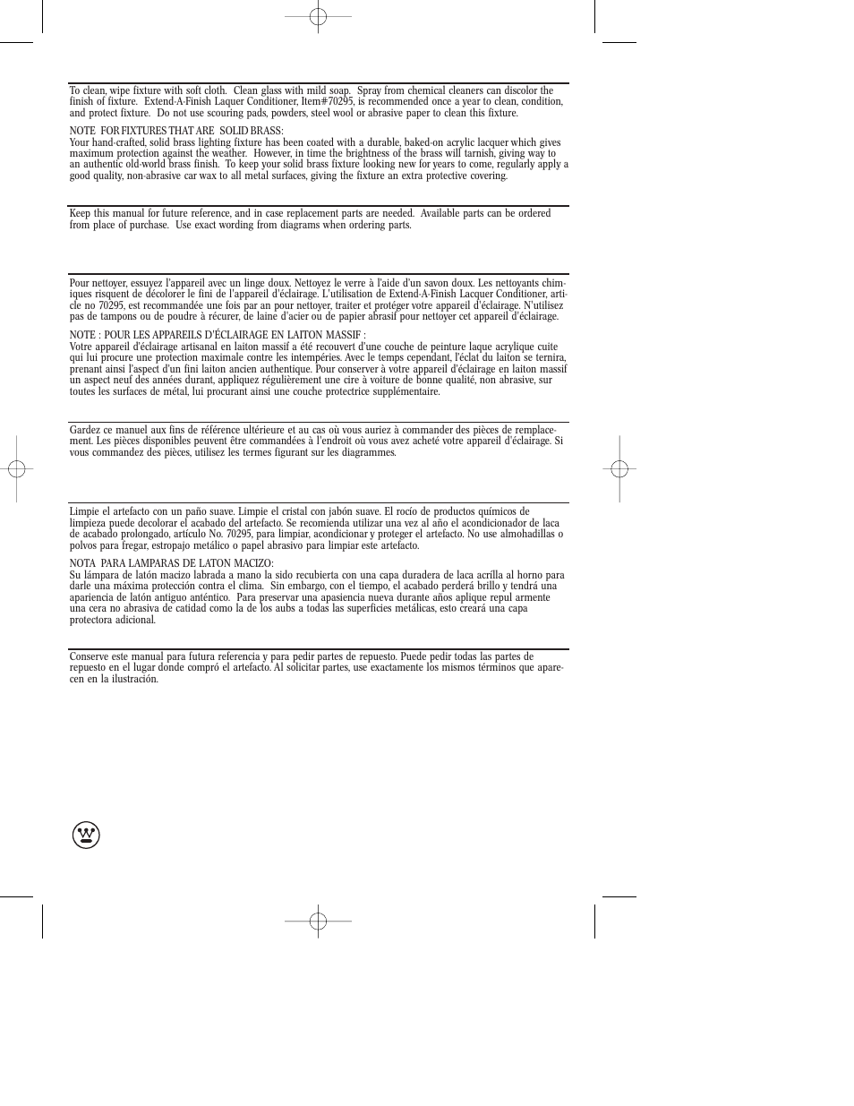 Westinghouse W-239 User Manual | Page 12 / 12