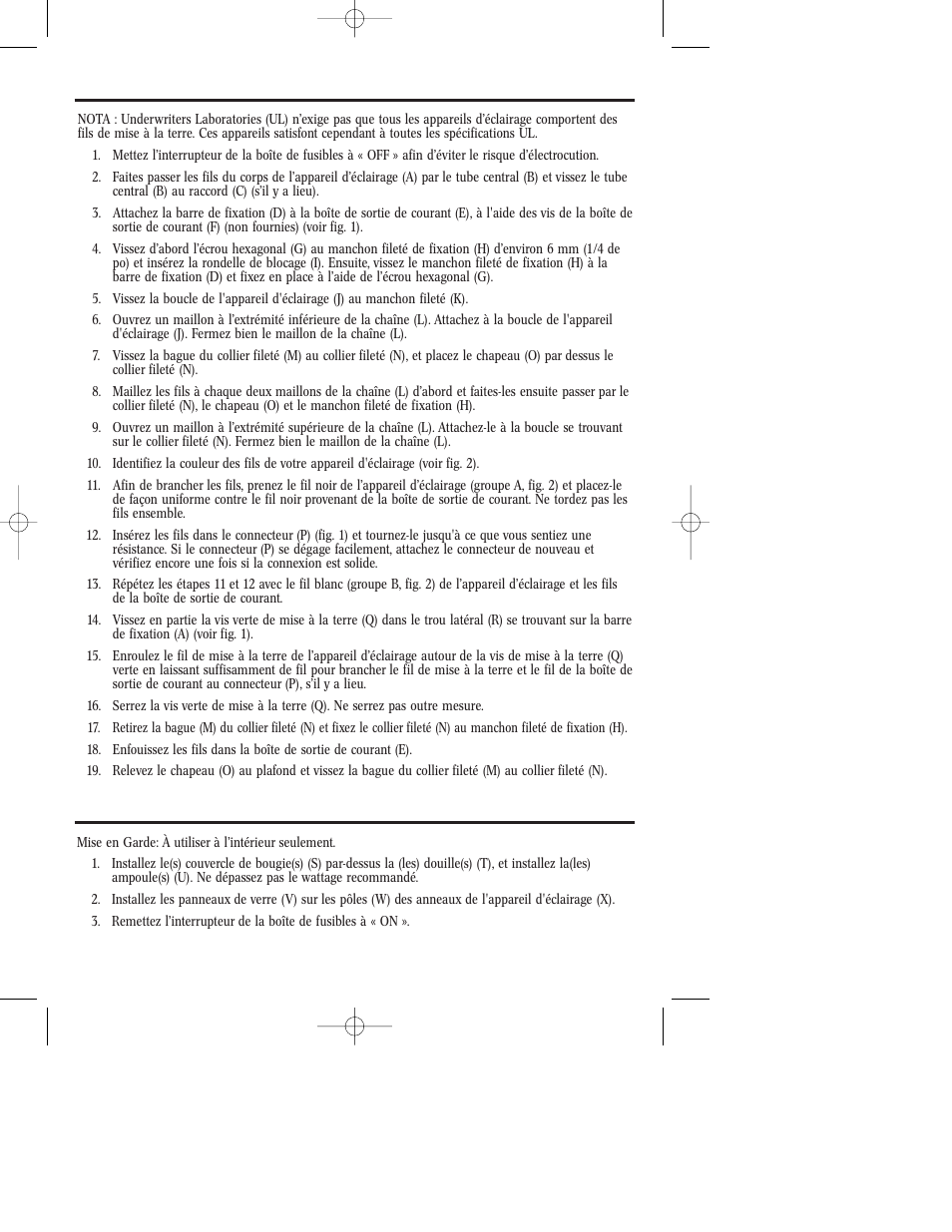 Instructions de montage et de raccordement | Westinghouse W-239 User Manual | Page 7 / 12