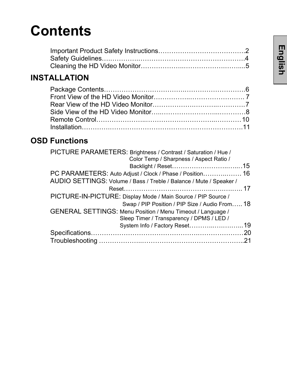 Westinghouse 42-w2 User Manual | Page 2 / 24