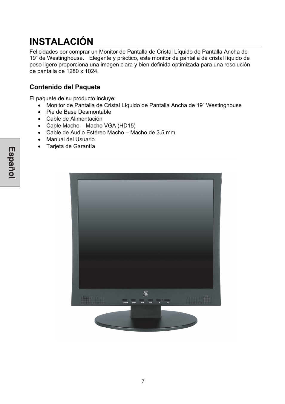 Instalación | Westinghouse L1928NV User Manual | Page 56 / 74