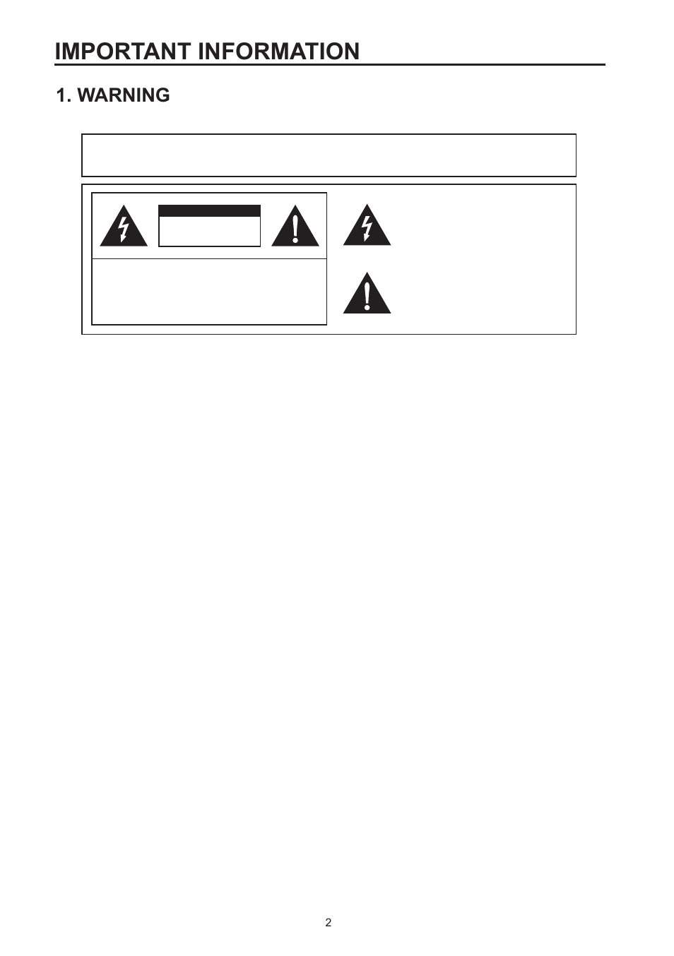 Important information, Warning | Westinghouse SK-26H590D User Manual | Page 3 / 66