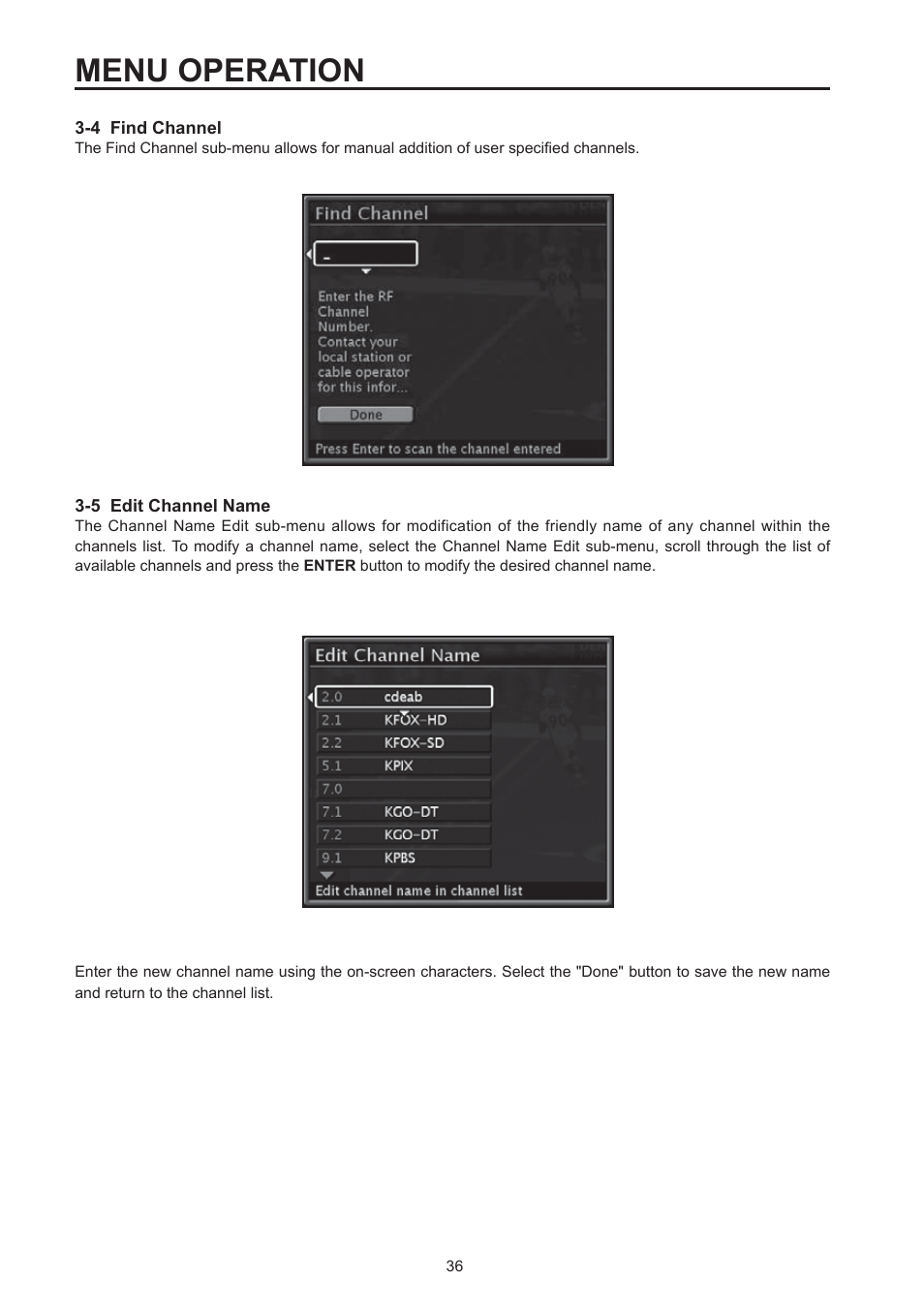 Menu operation | Westinghouse SK-26H590D User Manual | Page 37 / 66