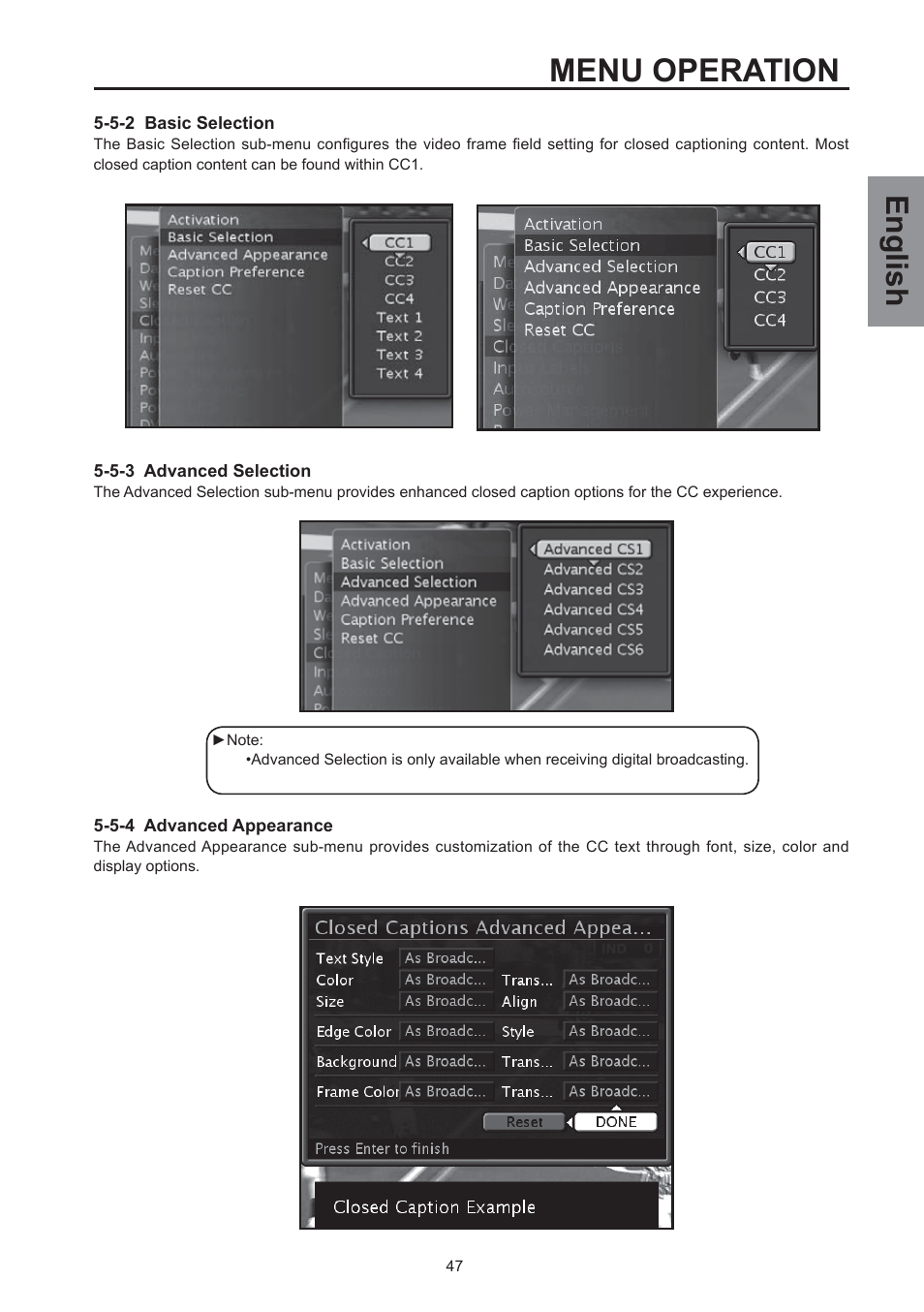 Menu operation, English | Westinghouse SK-26H590D User Manual | Page 48 / 66