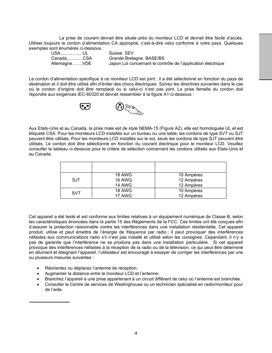 Français, Consignes de sécurité | Westinghouse LVM-47w1 User Manual | Page 28 / 69