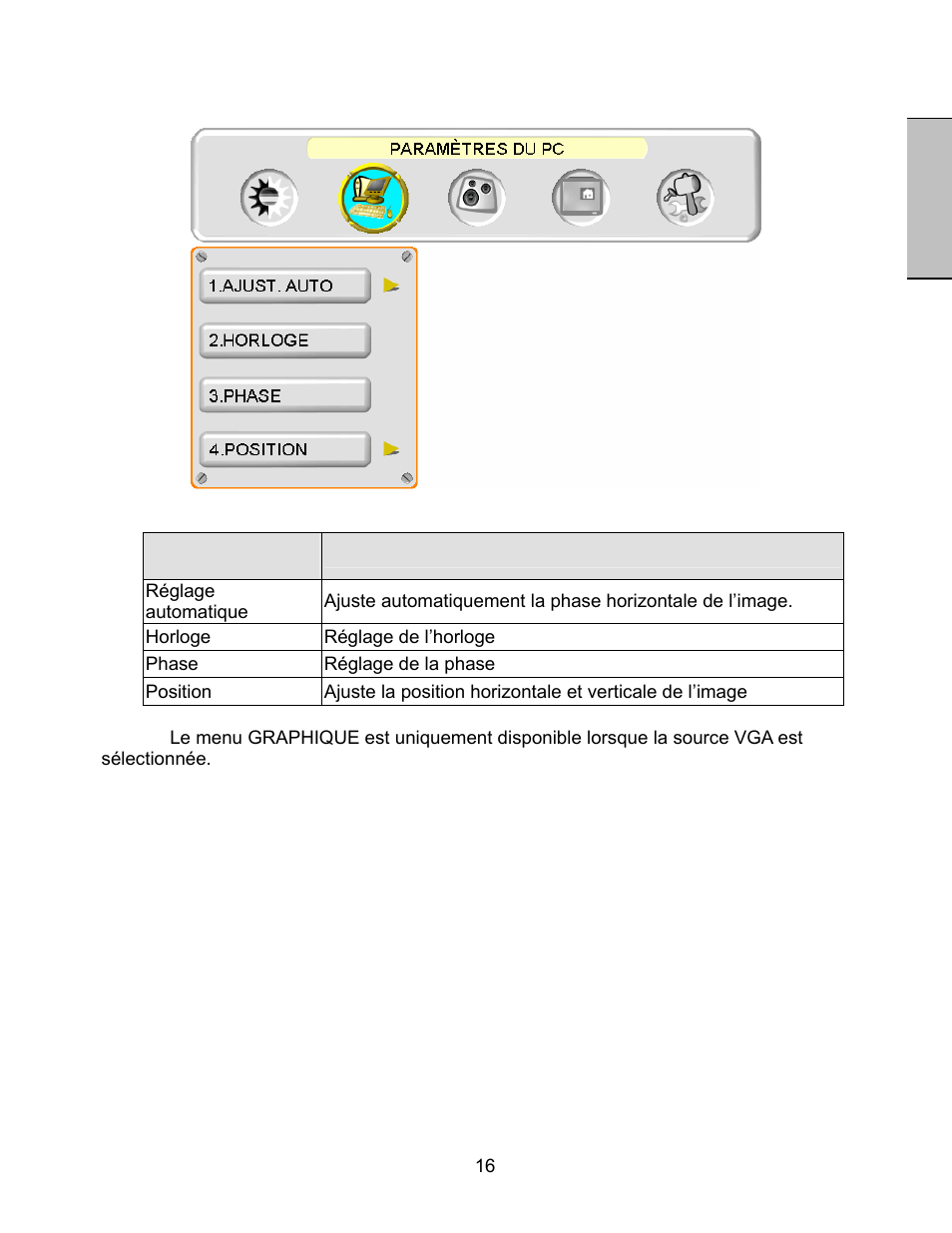 Français, Parametres du pc | Westinghouse LVM-47w1 User Manual | Page 40 / 69