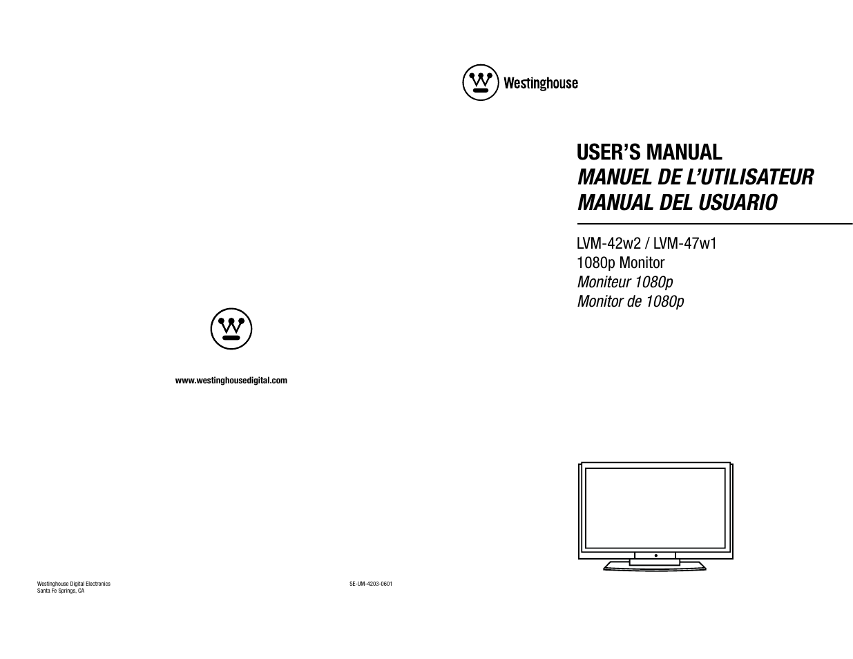 Westinghouse LVM-47w1 User Manual | Page 69 / 69