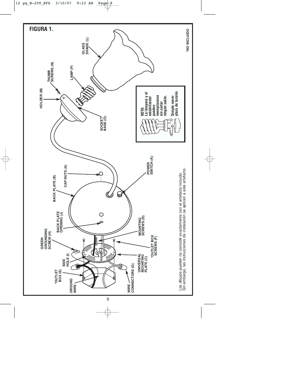 Figura 1 | Westinghouse W-259 User Manual | Page 9 / 12