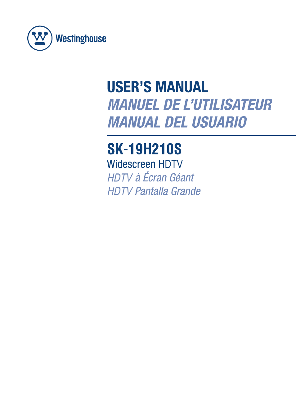 Westinghouse SK-19H210S User Manual | 44 pages