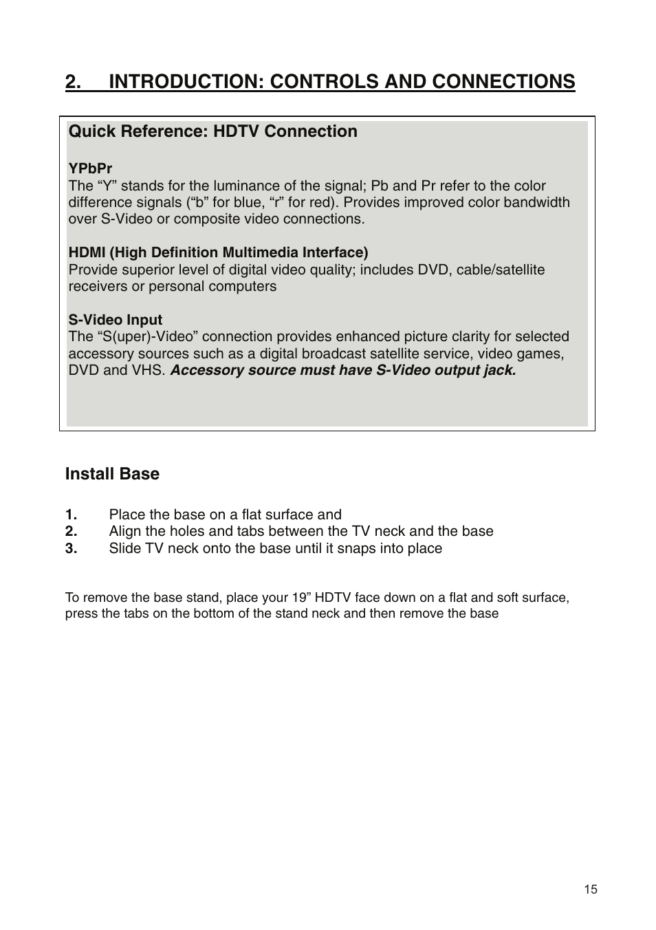 Introduction: controls and connections | Westinghouse SK-19H210S User Manual | Page 17 / 44