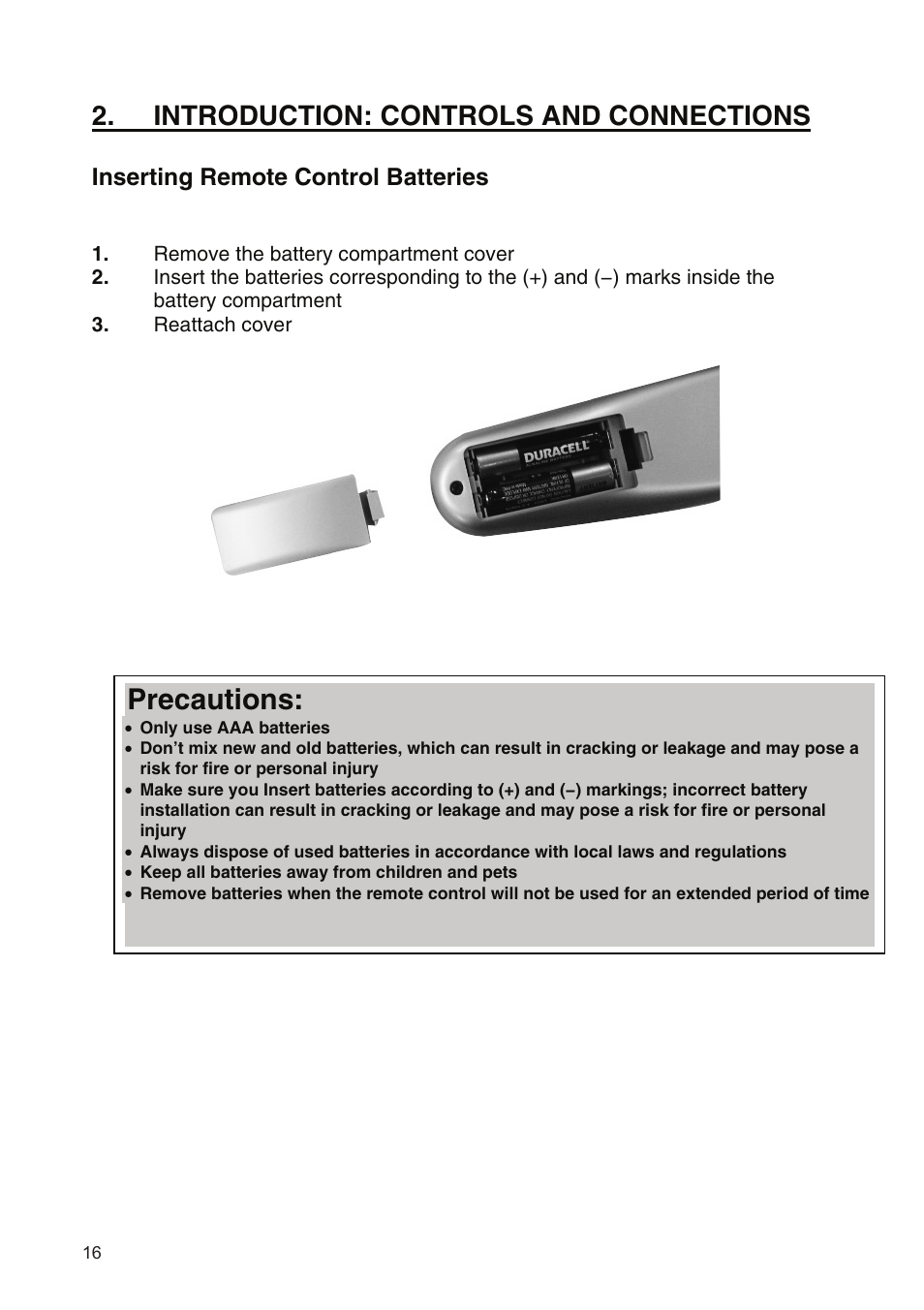 Precautions, Introduction: controls and connections | Westinghouse SK-19H210S User Manual | Page 18 / 44