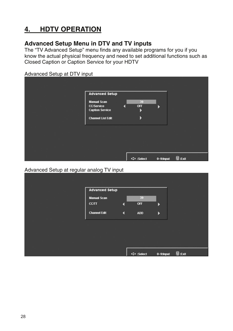 Hdtv operation | Westinghouse SK-19H210S User Manual | Page 30 / 44