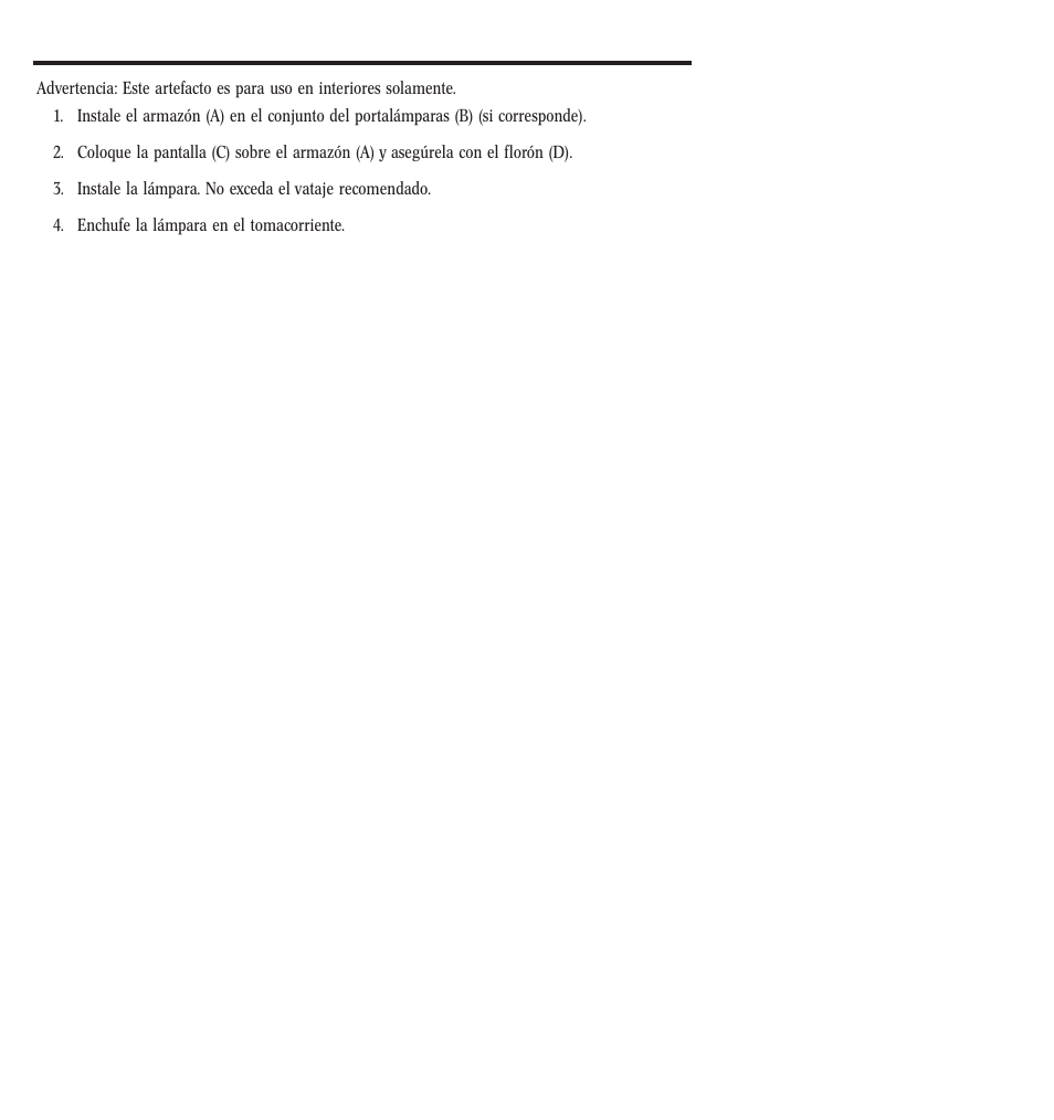 Instrucciones de montaje del artefacto | Westinghouse W-128 User Manual | Page 10 / 12