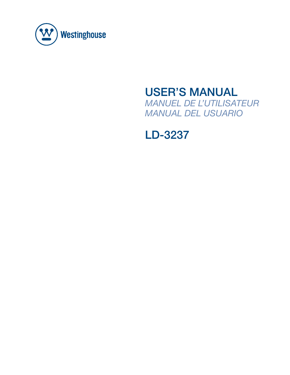 Westinghouse DIGITAL TELEVISION LD-3237 User Manual | 66 pages