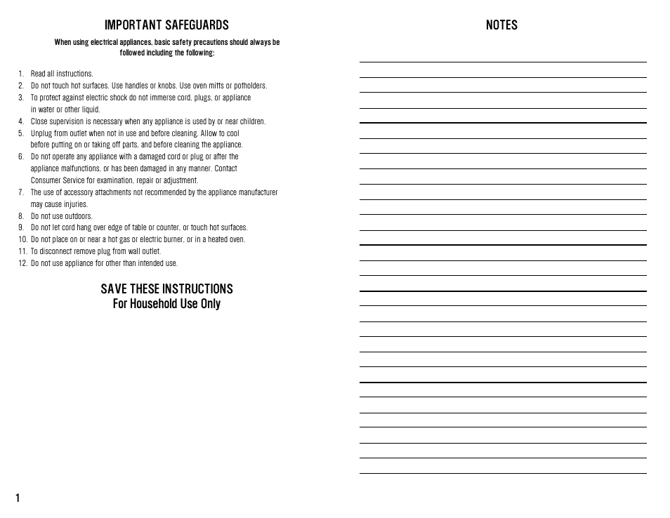 Important safeguards | Westinghouse mooWICH User Manual | Page 15 / 16