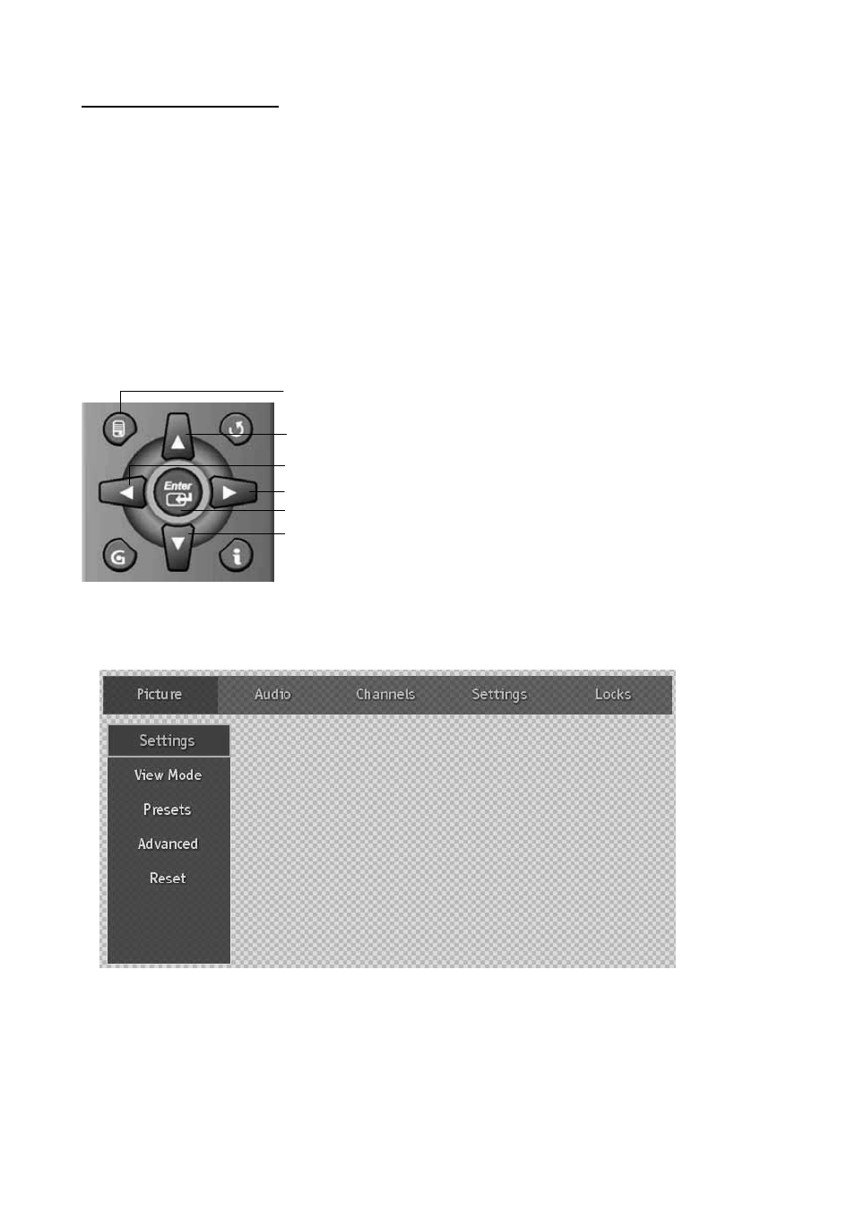 Function adjustment, Viewing osd menu, Picture | Settings | Westinghouse SK-26H540S User Manual | Page 19 / 43