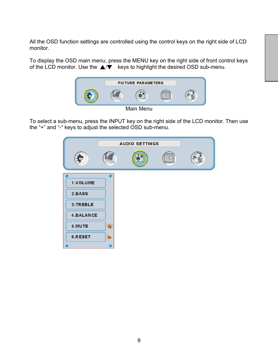 Osd function, English | Westinghouse LCM-27w4 User Manual | Page 11 / 19