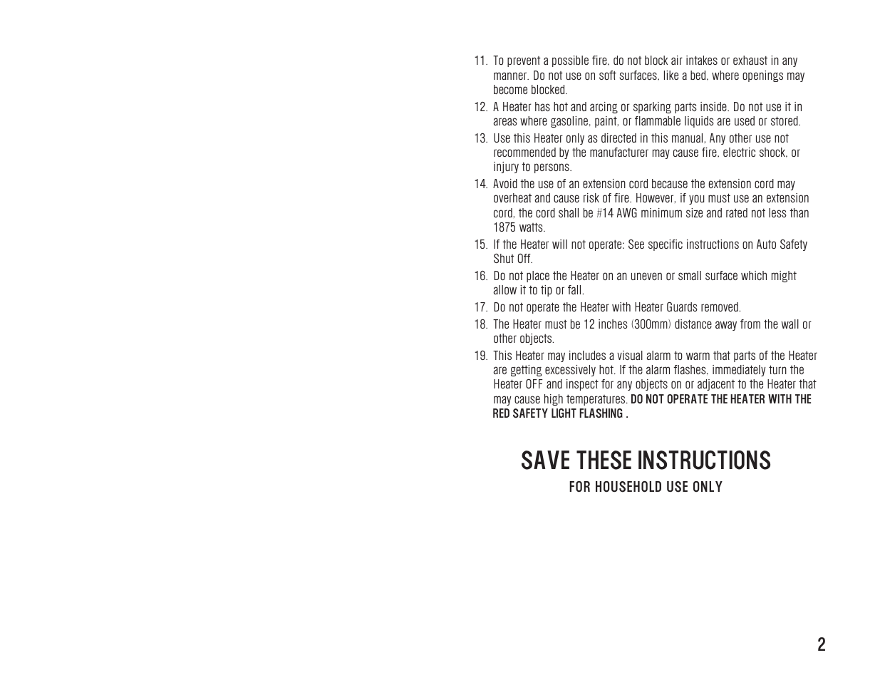 Save these instructions | Westinghouse WST6004 User Manual | Page 11 / 12