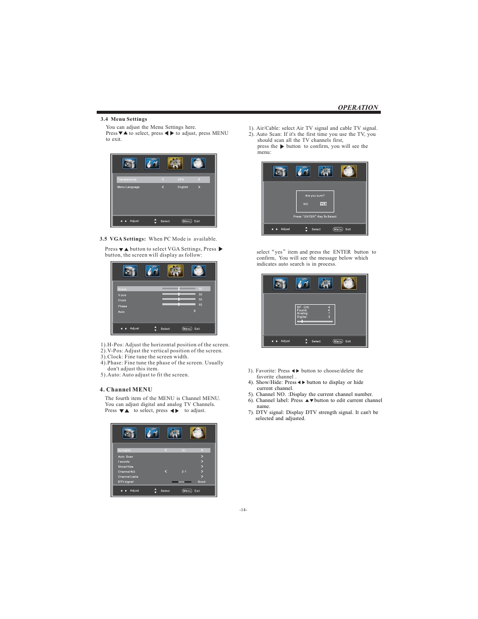 Operation | Westinghouse LD-3240 User Manual | Page 15 / 16