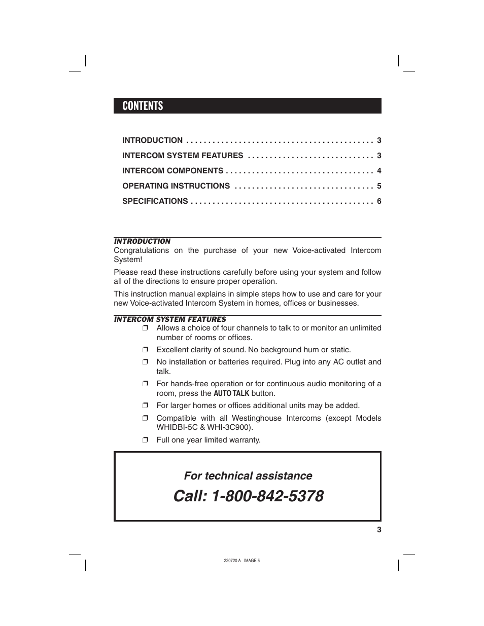 Westinghouse WHI-4CUPG User Manual | Page 5 / 8