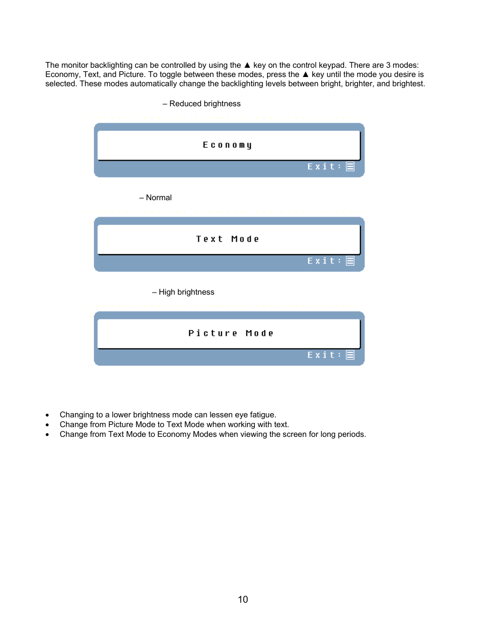 Display modes | Westinghouse L2610NW User Manual | Page 11 / 14