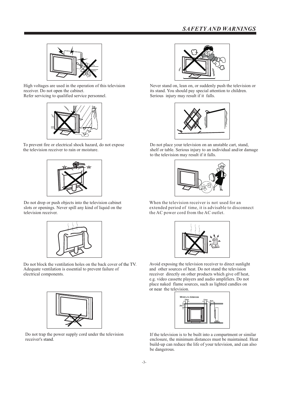 Safety and warnings | Westinghouse EW39T5KW User Manual | Page 4 / 41