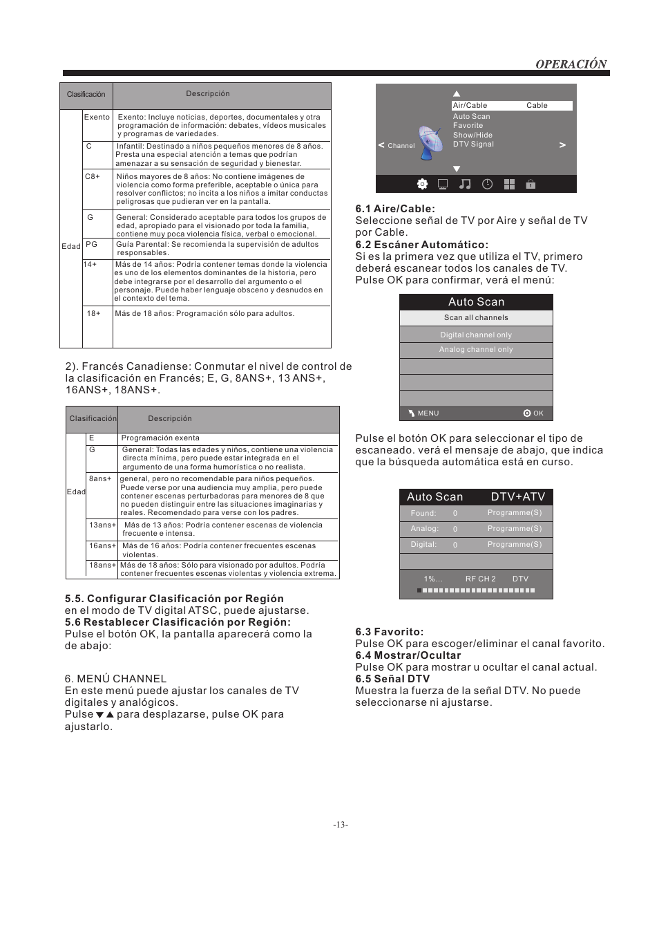 Auto scan, Auto scan dtv+atv | Westinghouse EW39T5KW User Manual | Page 40 / 41