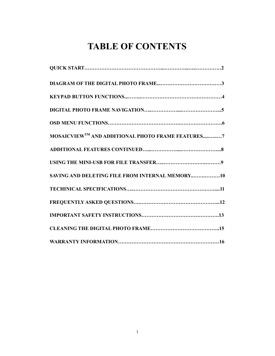 Westinghouse DPF-1021 User Manual | Page 2 / 18